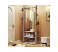 ISCBAFYX Porte-vêtements réglable en Bois Massif - Cintre au Sol Peu encombrant pour Petits Appartements - Organiseur de vêtements Multicouche en Gris - Solution élégante de Rangement