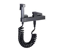 ISCBAFYX Pulvérisateur de Bidet à Main Gris brossé pour Toilettes, Ensemble de Couches en Tissu Mural en Laiton pour Salle de Bain, kit d'eau Chaude Froide pour l'hygiène personnelle, Type B