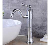 ISCBAFYX Rétro Ancien Court Salle de Bain réservoir Cuisine Robinet réservoir monotrou Main mélangeur d'eau Froide Chaude Connexion Unique,