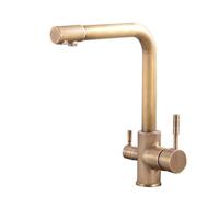 ISCBAFYX Robinet de Cuisine 3 Voies avec Filtre à Eau, mitigeur Kchen, 1 Trou pivotant en Laiton, mitigeur 3 en 1 pour Filtre à Eau, mitigeur Antique pour évier de Cuisine