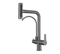 ISCBAFYX Robinet de Cuisine à 3 Voies extractible pour Eau Chaude Froide, Plusieurs Modes, Robinet filtrant télescopique à 3 Voies en Acier Inoxydable pour évier de Cuisine, mitigeur de Cuisine