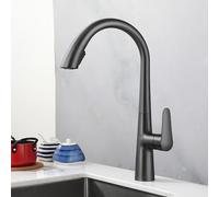 ISCBAFYX Robinet de Cuisine avec douchette extractible, Chaud Froid, monotrou, Rotation à 360°, mitigeur d'évier de Cuisine en Laiton avec tête de pulvérisation extractible, mitigeur Gris pour