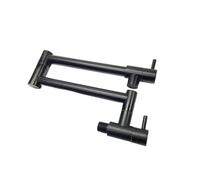 ISCBAFYX Robinet de Cuisine brossé à Double poêle, Robinet d'eau à Bec Pliable Mural, rallonge d'évier pour vadrouille, Remplissage de Pot, Fonctionnement Flexible (Noir)