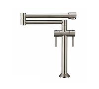 ISCBAFYX Robinet de Cuisine de Remplissage de Pot, Robinet d'évier Pliant Télescopique Mural, Bras Oscillant à Double Joint d'eau Chaude Froide, Poêle à Un Trou à Deux Poignées,B(B)