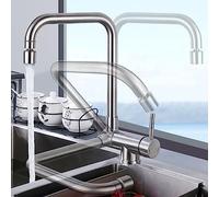 ISCBAFYX Robinet de Cuisine Pliant pour fenêtre intérieure, robinets mélangeurs d'évier de Cuisine en Acier Inoxydable