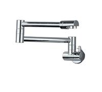 ISCBAFYX Robinet de Cuisine remplisseur de Casserole Bec à Double Joint Pliable Bras oscillant Extensible Mur en Laiton monotrou Robinet d'évier à Deux poignées Fonctionnement Flexible (Chrome B)
