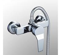 ISCBAFYX Robinet de Douche Mural pour Salle de Bain, Robinet à Levier Unique en Laiton G1/2 Pouces, Accessoires de Salle de Bain Pomme de Douche élégante, Installation Facile