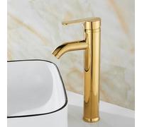 ISCBAFYX Robinet de lavabo de comptoir entièrement en cuivre avec contrôle de l'eau Chaude Froide, Installation à Trou Unique pour lavabo, Profil Bas