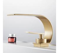 ISCBAFYX Robinet de lavabo de Salle de Bain en Laiton - Mitigeur à poignée Unique, Cascade contemporaine luminaires de lavabo élégants pour Usage Domestique Commercial