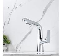 ISCBAFYX Robinet de lavabo en Laiton 59A - HBF0511 Robinet d'évier extractible à Hauteur réglable, mélangeur Chaud Froid pour Salle de Bain, Bar, Camping-Car - Slish monotrou