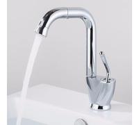 ISCBAFYX Robinet de Lavabo Salle de Bain Chaud Froid Blanc Gris Mélangeur Grue Pont Mitigeur Rotation Bec Robinet Mélangeur Laiton Blanc (Couleur : Cromo)