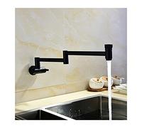 ISCBAFYX Robinet De Remplissage De Pot en Laiton Pliant Extensible Robinet De Cuisine Mural Eau Froide Robinet De CuisineDouble Joint Bras Oscillant Robinet De CuisineTitanium,Nero