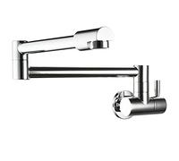 ISCBAFYX Robinet de Remplissage de Pot Robinet de Cuisine d'eau Froide Unique en Laiton Robinet d'évier de Cuisine Commercial Pliant Extensible Double Bras pivotants Monotrou Robinets