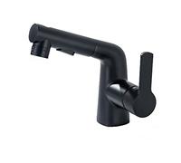 ISCBAFYX Robinet de Salle de Bain avec pulvérisateur extractible, mitigeur de lavabo monotrou Double Mode pour Eau Chaude Froide, robinets de lavabo rétractables à poignée Unique, Robinet d'évier