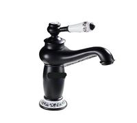 ISCBAFYX Robinet de Salle de Bains en Laiton Noir, Robinet rétro en céramique Chaud Froid, mélangeur de lavabo, Robinet d'évier, Robinet mitigeur