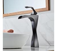 ISCBAFYX Robinet d'eau Chaude Froide de lavabo, mitigeur d'eau Chaude Froide de Salle de Bains, Robinet de comptoir, Noir Antique