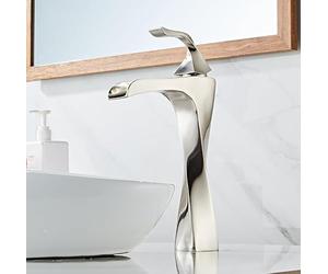 ISCBAFYX Robinet d'eau Chaude Froide de lavabo, mitigeur d'eau Chaude Froide de Salle de Bains, Robinet de comptoir, Titane doré