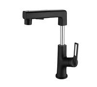 ISCBAFYX Robinet d'évier avec pulvérisateur extractible, mitigeur Double Mode pour Eau Chaude Froide, poignée Unique relevable, Rotatif à 360°, Robinet de lavabo monotrou rétractable