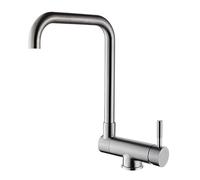 ISCBAFYX Robinet d'évier de Cuisine pour Bar, Ferme, Commercial, fenêtre intérieure rotative, Eau Chaude Froide Rabattable, mitigeur Bas Noir à poignée Unique (brossé B)