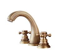 ISCBAFYX Robinet d'évier de Salle de Bain 3 Trous 8 Pouces, Robinet de Salle de Bain 8 Pouces, Robinet d'évier de Salle de Bain à Double poignée, Robinet de Salle de Bain 3 Trous, pour Balcon,