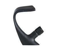 ISCBAFYX Robinet d'évier de Salle de Bain - Mélangeur d'eau Chaude Froide - Robinet de lavabo à Montage sur comptoir - Grue monotrou - Chrome (Noir Mat)