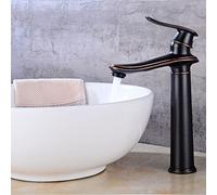 ISCBAFYX Robinet d'évier Vintage pour Salle de Bain, Robinet de Salle de Bain en Laiton Antique, mitigeur de lavabo à poignée Unique pour Eau Chaude Froide, doré (Couleur : Nero)
