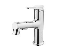 ISCBAFYX Robinet extractible pour lavabo de Salle de Bain, mitigeur rétractable pour Eau Chaude Froide, Double Mode, poignée Unique, Robinet d'évier extractible, Robinet de lavabo monotrou, Blanc