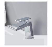 ISCBAFYX Robinet Large - Robinet monotrou monté sur comptoir de Salle de Bain en Cascade - Mélangeur d'évier d'eau Chaude Froide (Chrome)