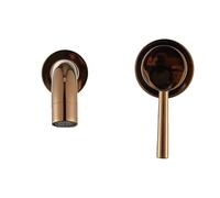 ISCBAFYX Robinet Mural Rose en Laiton, mélangeur d'eau Chaude Froide à 2 Trous pour évier Baignoire de Salle de Bains, Bec Rotatif pour Une Utilisation Facile