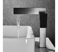 ISCBAFYX Robinets de lavabo de Salle de Bains mitigeur de lavabo Cascade Gris robinets de Salle de Bains mélangeur Cascade Eau Froide Chaude-Haut