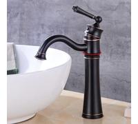 ISCBAFYX Robinets de lavabo Robinet d'évier en Laiton Antique à poignée Unique Montage sur Pont Vintage Torneiras Mélangeur de Bain d'eau Chaude Froide Robinet d'eau (Couleur : Noir-2)