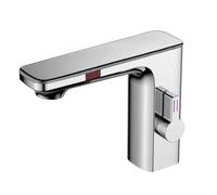 ISCBAFYX Robinets de Salle de Bains à Affichage LED en Verre trempé Transparent, robinets à Double Commande à détection de Chaud de Froid, mitigeur de lavabo pour salles de Bains de Luxe
