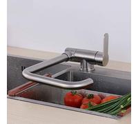 ISCBAFYX Robinets d'évier de Cuisine mélangeur Cascade mélangeur de Cuisine Robinet de Cuisine Pliant en Acier Inoxydable brossé Rotation Chaude Froide robinets d'évier de Cuisine monotrou-A,