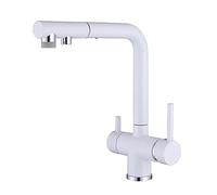 ISCBAFYX Robinets d'évier de Cuisine Mélangeur Cascade Robinet de Cuisine à 3 Voies avec pulvérisateur extractible Pivotant en Laiton Multifonction Robinet mitigeur de Cuisine à 3 Voies-Chrome,