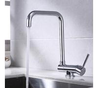 ISCBAFYX Robinets d'évier de Cuisine mélangeur Cascade Robinet de Cuisine en Acier Inoxydable pivotant à 360 ° poignée monotrou Robinet d'évier de Cuisine - Noir, Chrome