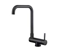 ISCBAFYX Robinets d'évier de Cuisine mélangeur Cascade Robinet de Cuisine Pliant Noir mélangeur Pliant Levier Unique en Laiton Chaud Froid pivotant à 360 pour évier de Cuisine, Noir a