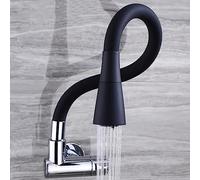 ISCBAFYX Robinets d'évier de Cuisine mélangeur Cascade Robinet Mural Eau Froide Uniquement Robinet Mural monotrou en Laiton - Noir, Noir