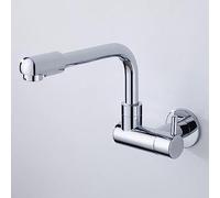 ISCBAFYX Robinets d'évier de Cuisine mitigeur Cascade Robinet de Cuisine Mural Uniquement Eau Froide Robinet Mural pivotant en Laiton chromé-22 cm, 22 cm