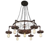 ISCBAFYX Roue de Vitesses rétro Creative Retro Chandelier Vintage Bar Clothing 7 Heads E27 Hanging Lights Pendant Light Antique Restaurant Living Room Cafe Hostel Hotel Plafond Lampe Fixtures
