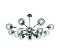 ISCBAFYX Spoutnik 6 lumières doré, Bras réglables, éclairage Suspendu du Milieu du siècle, plafonnier Industriel Vintage pour Salon, Bleu, 16 lumières