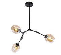 ISCBAFYX Spoutnik 6 lumières Industriel Fer Art Milieu du siècle Pendentif éclairage réglable plafonnier pour Couloir Bar Cuisine, Ambre, 3 lumières