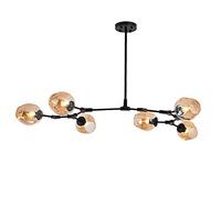 ISCBAFYX Spoutnik 6 lumières Industriel Fer Art Milieu du siècle Pendentif éclairage réglable plafonnier pour Couloir Bar Cuisine, Ambre, 6 lumières