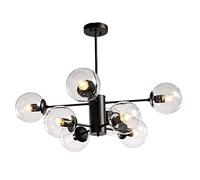 ISCBAFYX Spoutnik à 12 lumières, plafonnier du Milieu du siècle, luminaire Suspendu Industriel pour Cuisine, Salle à Manger, Salon, Couleur Transparente, 8 lumières