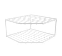 ISCBAFYX Support à Double casseroles Blanc - Éère de comptoir de Cuisine Peu encombrante pour Vaisselle, Bols Pain - Support de Rangement d'angle pour ustensiles de Cuisine pour Une nisation