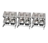 ISCBAFYX Support à épices Extensible en Acier Inoxydable, 3 pièces, Support de Rangement de Cuisine rétractable avec cuillère, Support d'assaisonnement de comptoir, Argent