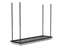 ISCBAFYX Support à Verres à vin Noir réglable, Support de Plafond pour Verres à Pied, pour Le Rangement de la Cuisine, Verre Suspendu Peu encombrant (80x27x8cm)