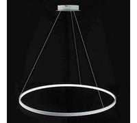 ISCBAFYX Support Cercle Lumineux LED Suspension Métal Acrylique Suspendu Réglable Île Lampe Suspendue pour Salon Cuisine Chambre, Blanc + Lumière Neutre, 60 Cm 38 W