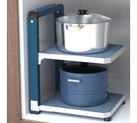 ISCBAFYX Support Organisateur d'armoire de Cuisine, Rangement réglable Robuste pour casseroles poêles, Gain de Place sous Solution