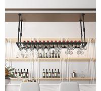 ISCBAFYX Support pour Verres à vin Porte-Bouteilles sous Armoire - Verres à Pied réglables pour Cuisine, Bar, Salle à Manger, Solution de Rangement Peu encombrante (100 cm x 30 cm)