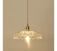 ISCBAFYX Suspension d'intérieur à Une lumière, de Chambre à Coucher en Verre Vert/Transparent, plafonnier, luminaires de Cuisine industriels rétro (Clair 25 * 20 cm)